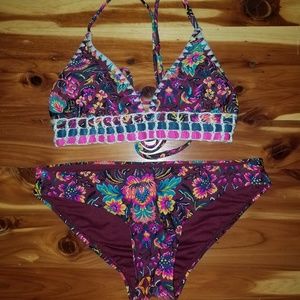 Xhilaration purple floral bikini
